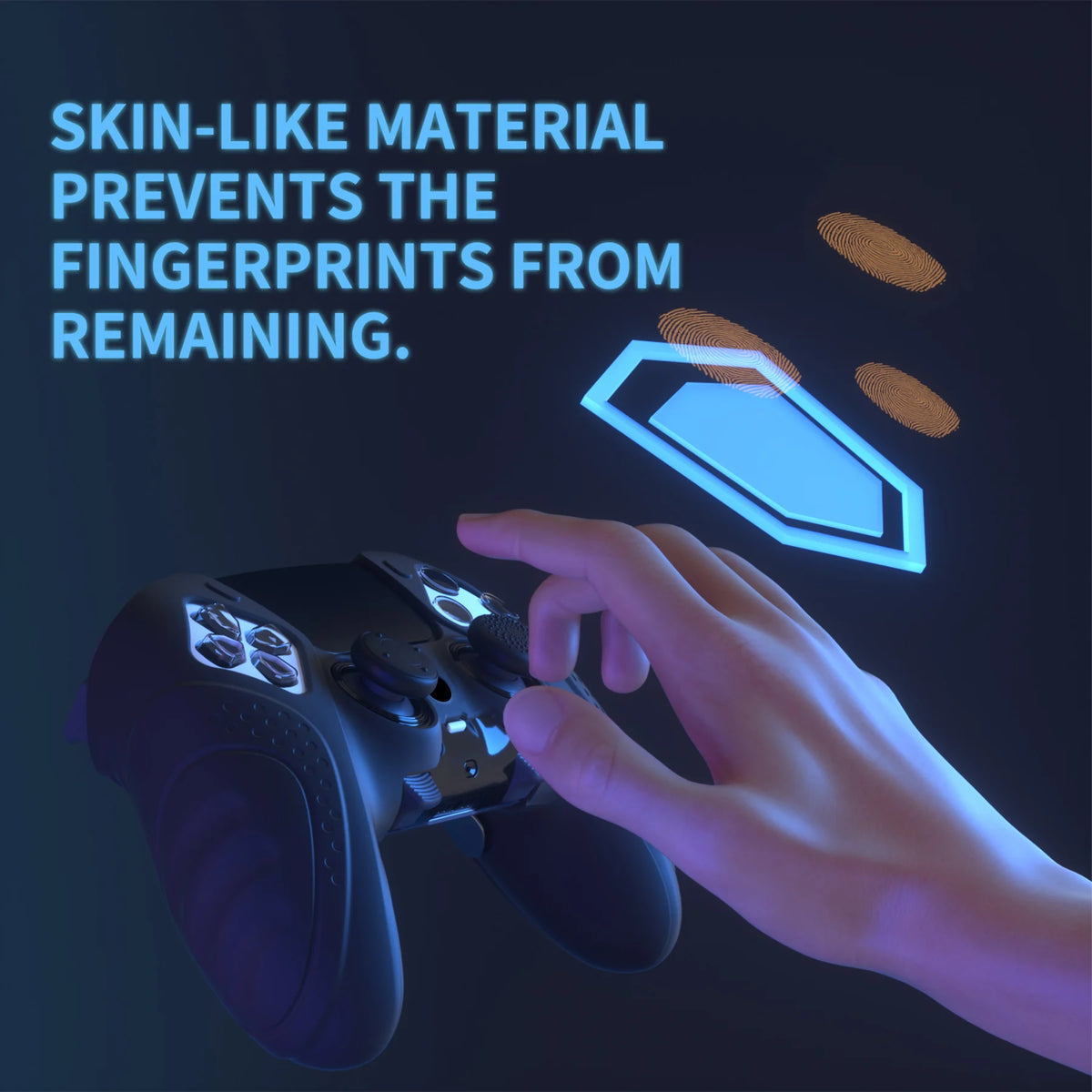 PlayVital Anti-Slip Silicone Cover for PS5 Edge Controller, Rubber Protector Case with Thumb Grip Caps - Guardian Edition Series