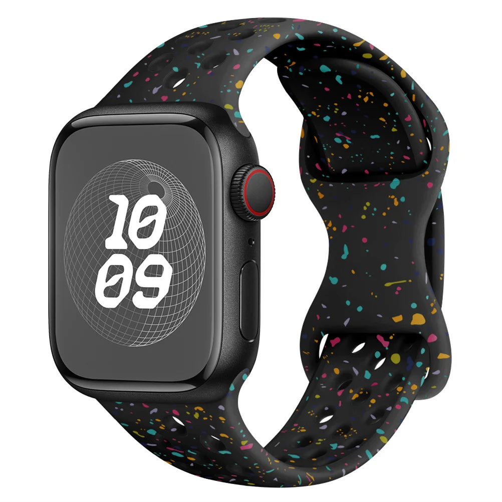 Sport Loop Strap For Apple Watch Band Ultra 2 49mm 44mm 40/41mm 45mm 42/46mm Silicone Bracelet iwatch Series 11 10 9-8-7 6 5 SE