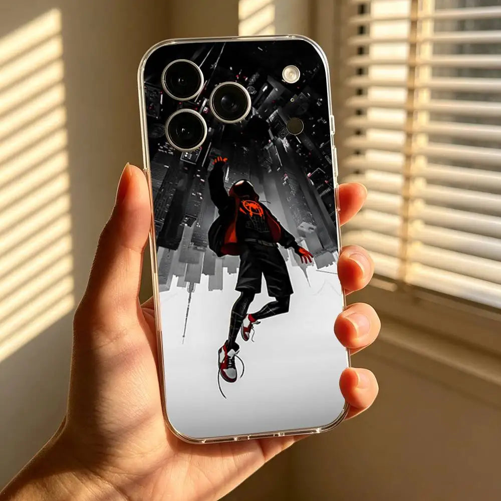 Classic-S-Spider-Man-S Phone Case For IPhone 17 16 15 14 Plus 13 12 11 Pro Max Phone Back Cover Transparent Shockproof Cover