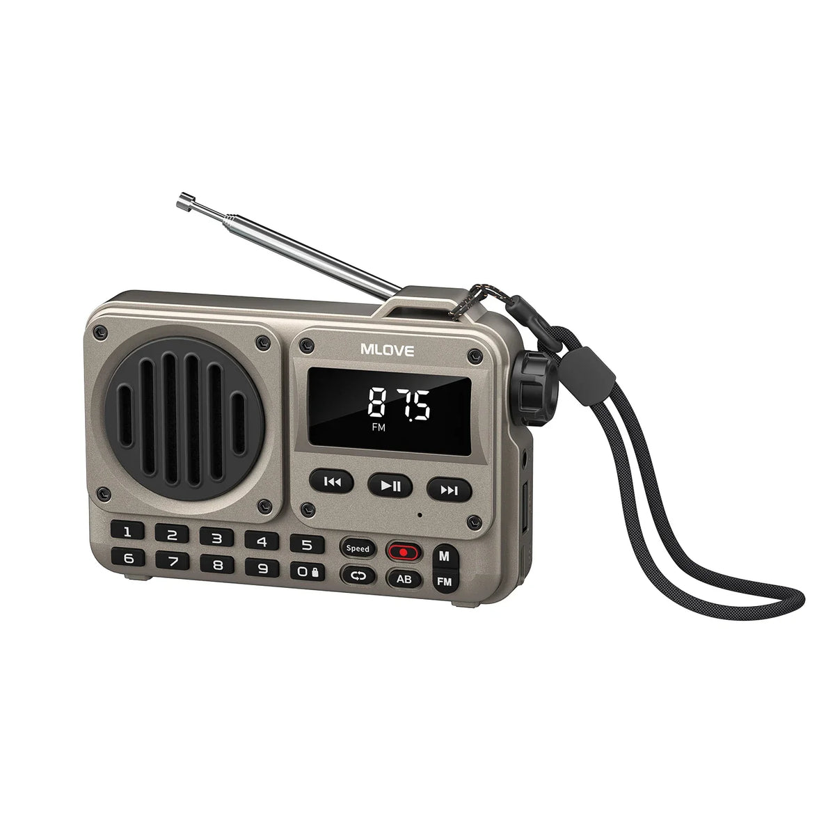 MLOVE BV800P Portable Bluetooth Speaker with FM Radio, MP3 Player, USB/TF Card, AUX & Antenna – All-in-One Audio for On-the-Go