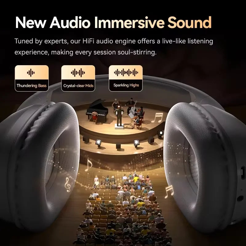 SY-T11 Wireless Headphones Bluetooth 5.3 Over Ear Headset With Mic Bass/Pop Mode Hi-Res HiFi Wired Headphones 90H APP For XiaoMi