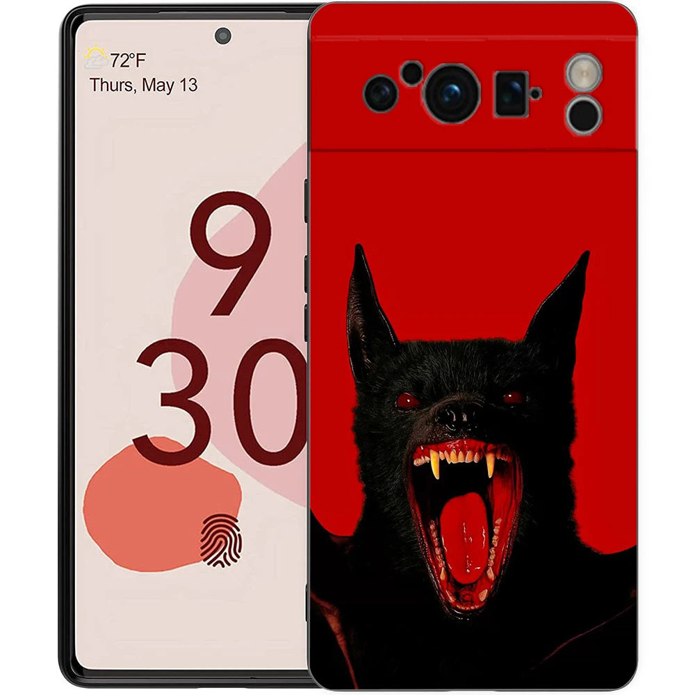 Goth Vampire Bat animal Phone Case For Google Pixel 10A 10 9 8 7 6 Pro XL 9A 8A 6A 7A 5G Soft Shockproof TPU Black Cover