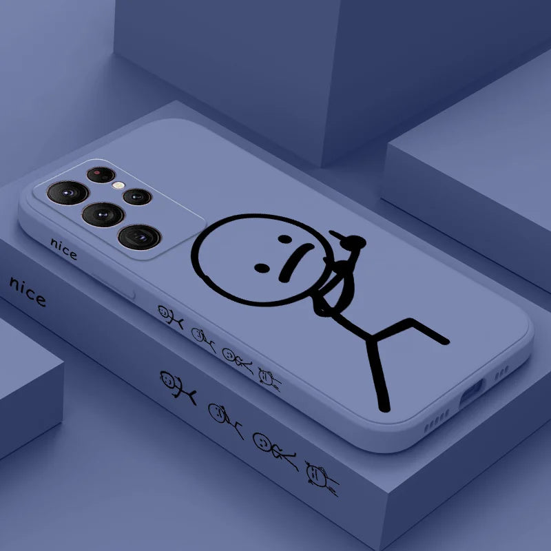Line Man Phone Case For Samsung Galaxy S25 S24 S23 S22 S21 S20 Ultra Plus FE S10 Note 20 ultra 10 9 Plus Cover