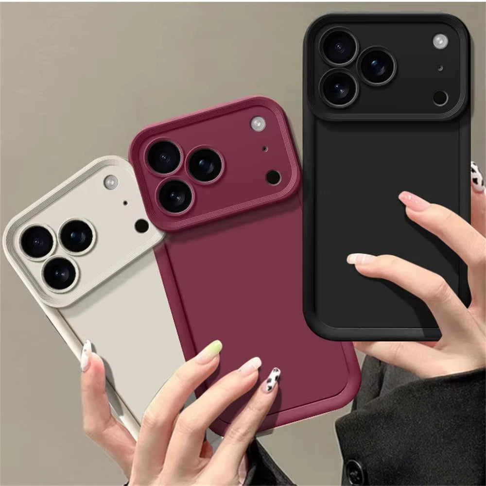 Soft Bumper Soft Silicone Phone Cases For iPhone 17 16 15 13 11 12 14 Pro Max Plus Air Cover Camera Protection Shockproof Case