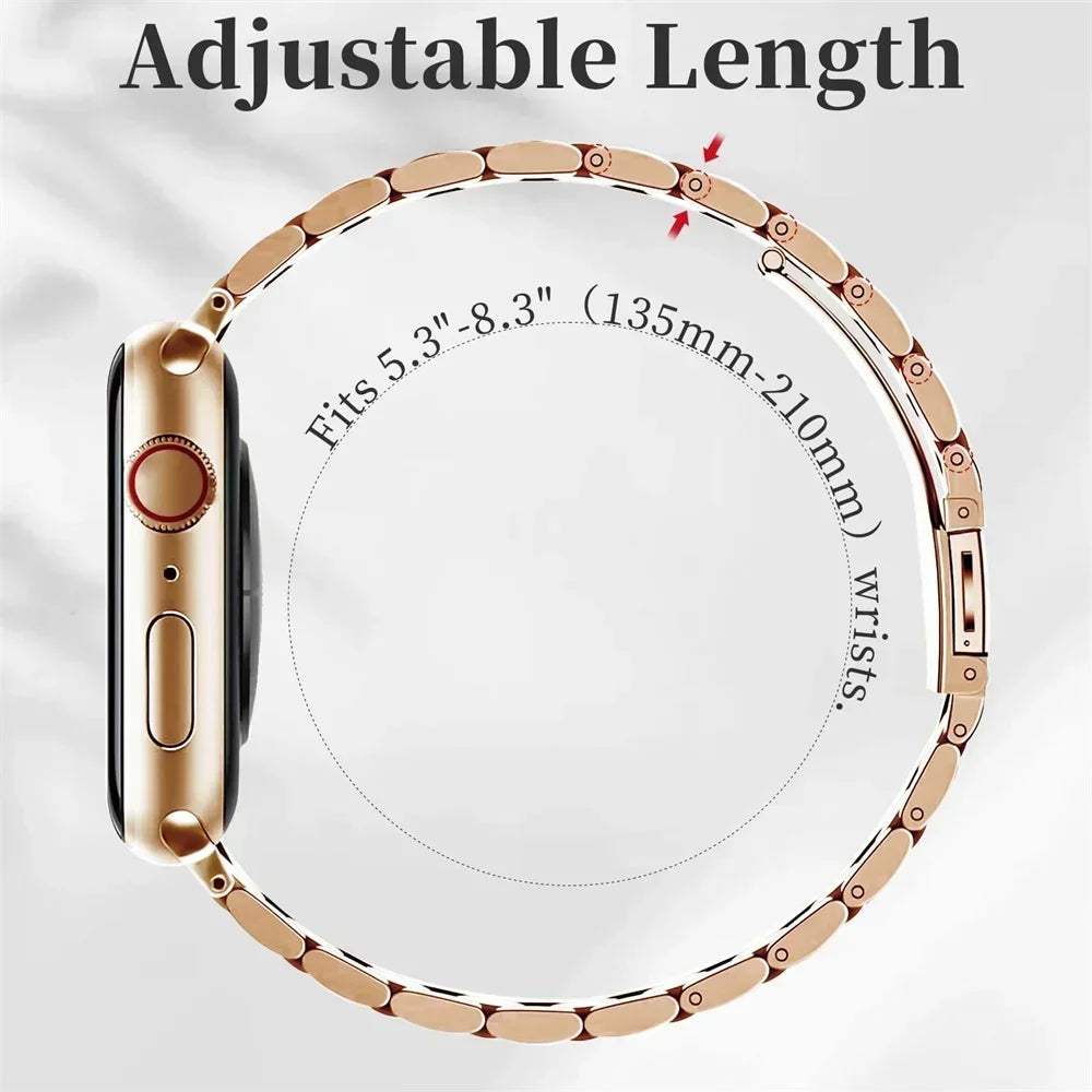 Strap For Apple watch band 46mm 45mm 44mm 49mm 40mm 41mm Metal Stainless Steel bracelet iWatch series 10 8 9 7 5 se 6 4 Ultra 2