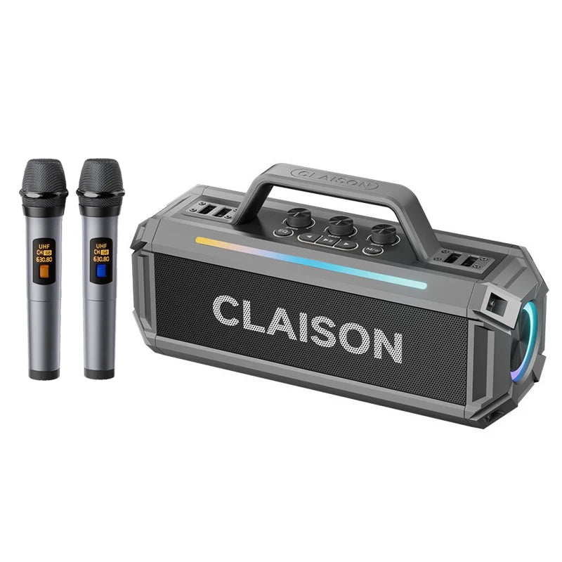 300W High-Power Bluetooth Speaker, Dual Wireless Microphones, Portable Subwoofer, Karaoke Singing, Memory USB Music MP3 Player