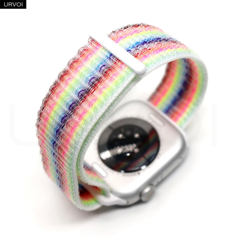 URVOI New Pride Edition Sport Loop for Apple Watch Ultra 4 3 2 1 Series 12 11 10 9 8 7 SE Nylon Strap for iWatch Sport Band 49mm