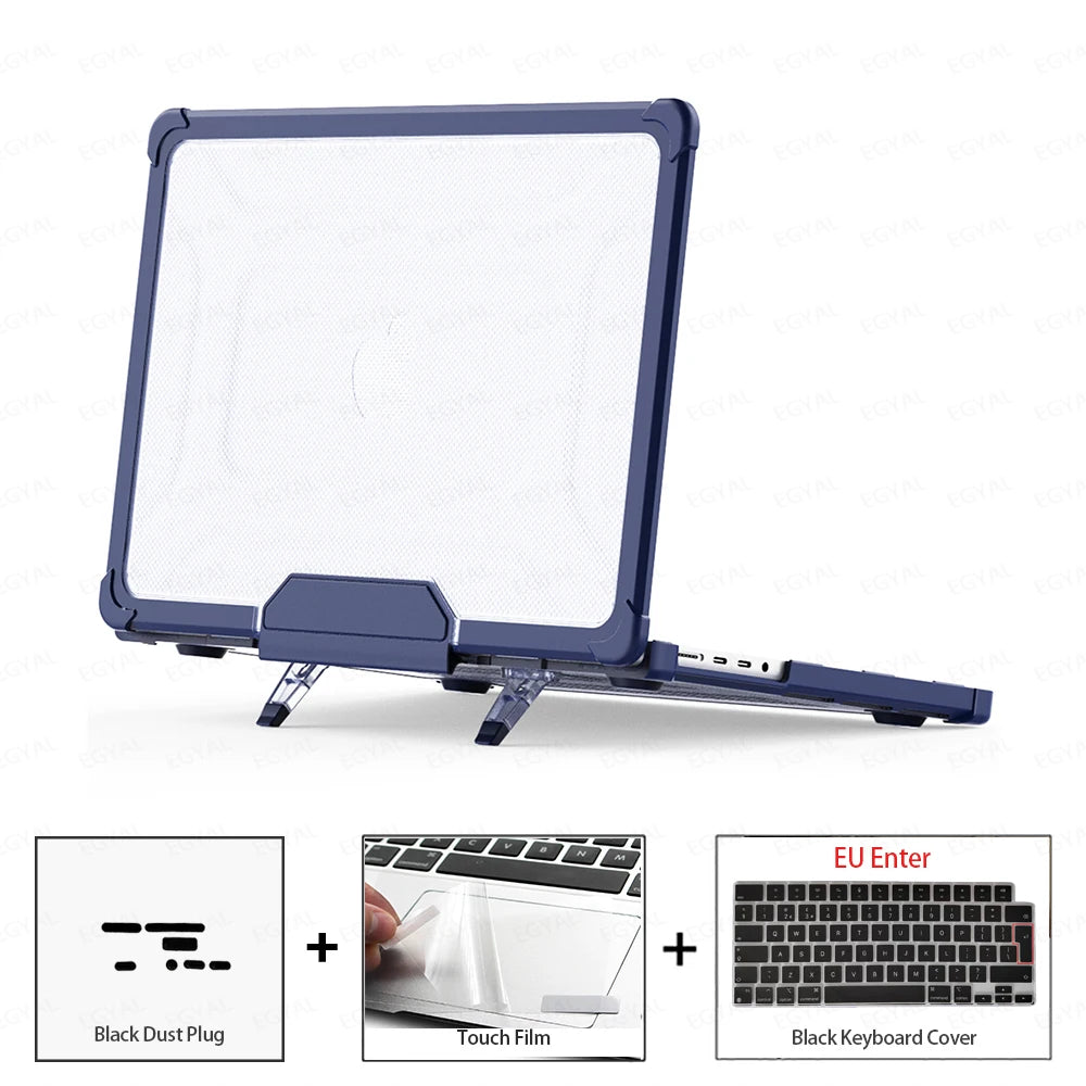 Laptop Case for MacBook Air 15 2025 Cover with Dustproof Plug & Touch Film & Keyboard Cover for MacBook Air Pro M1 M2 M3 M4 Case