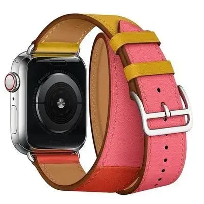 Genuine Leather Bracelet Strap For Apple Watch Band 45mm 49mm 41mm 44mm 42mm 46mm Leather Wristband iWatch Ultra 11 10 9 8 7 6 5