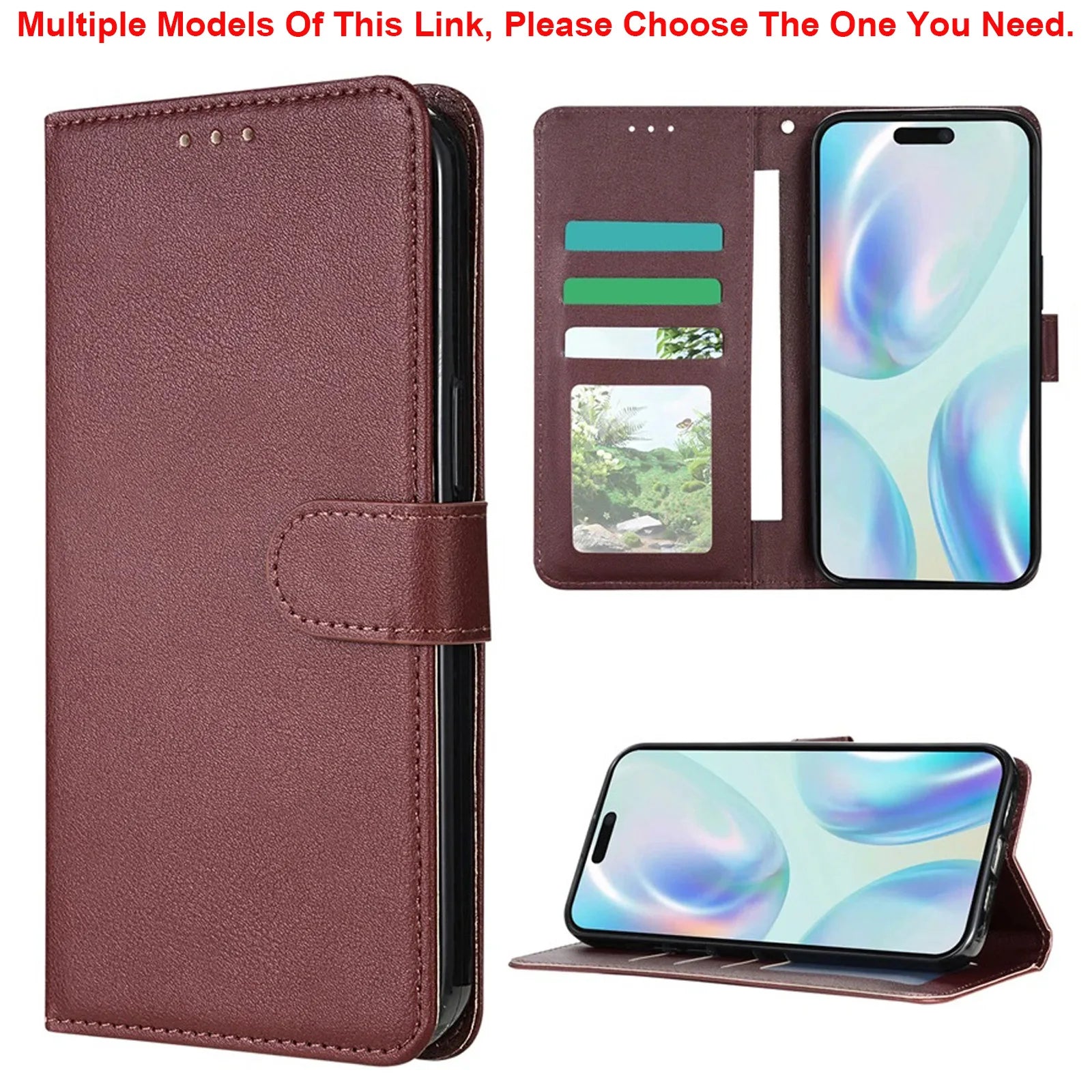 Wallet Card Slot Frame Stand Magnetic Flip Phone Leather Case For iPhone 16e 16 Pro Max 15 Plus 14 13 12 11 X XS Anti-fall Cover