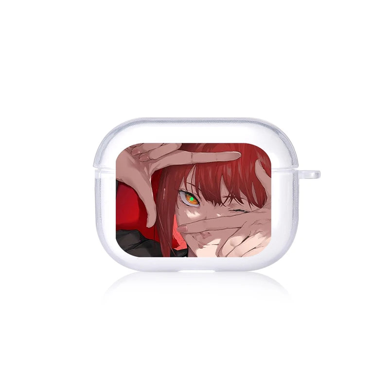 Cartoon Anime Chainsaw Man power and meowy Soft silicone TPU Case For AirPods Pro 1 2 3 Clear Wireless Bluetooth Earphone Box