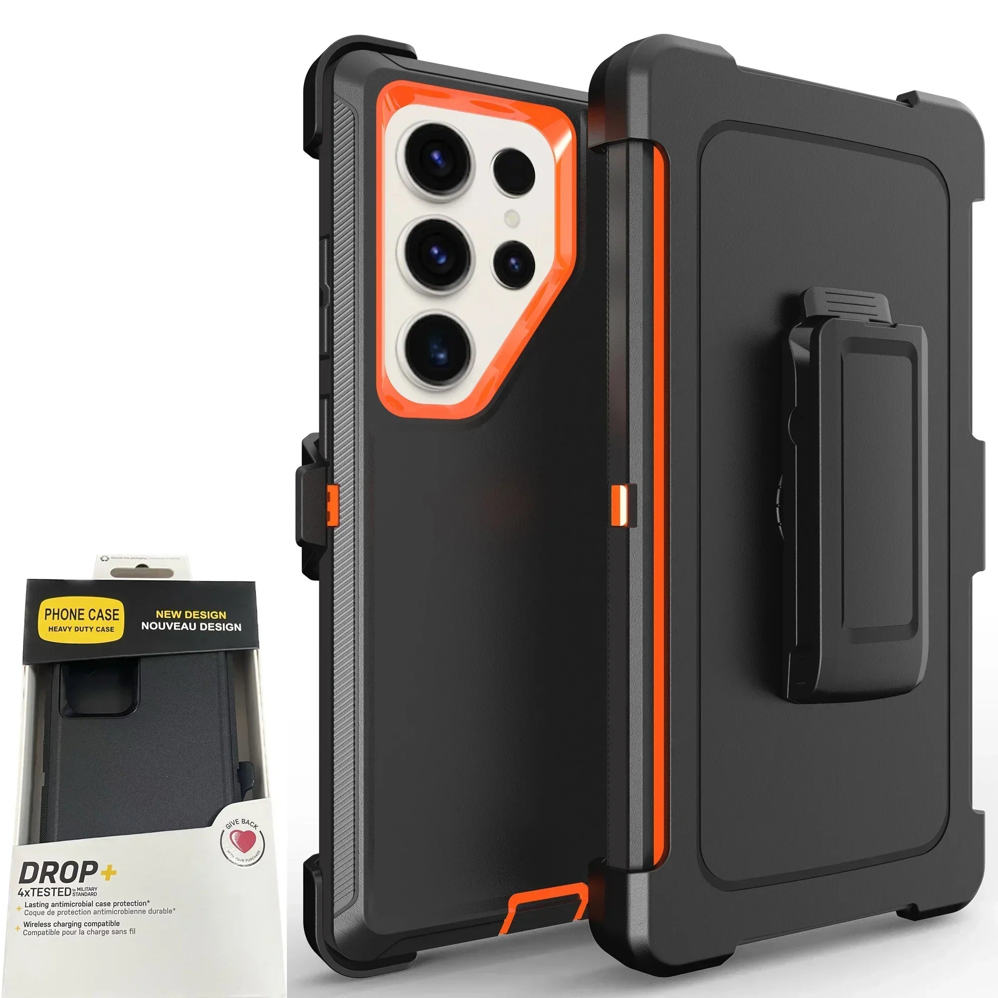 Defender Ott Armor Box Case for Samsung S25 Ultra S24 S23 S22 S21 S20 Plus Rugged Shockproof Protect Cover Belt Clip