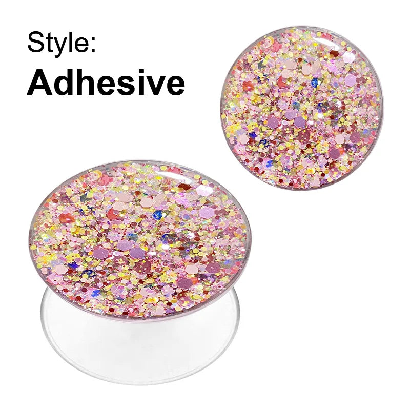 Glitter Phone Grip Socket Foldable Phone Holder Ring Holder With Adhesive for Iphone 17 16 15 14 13 Samsung Grip Tok Bracket