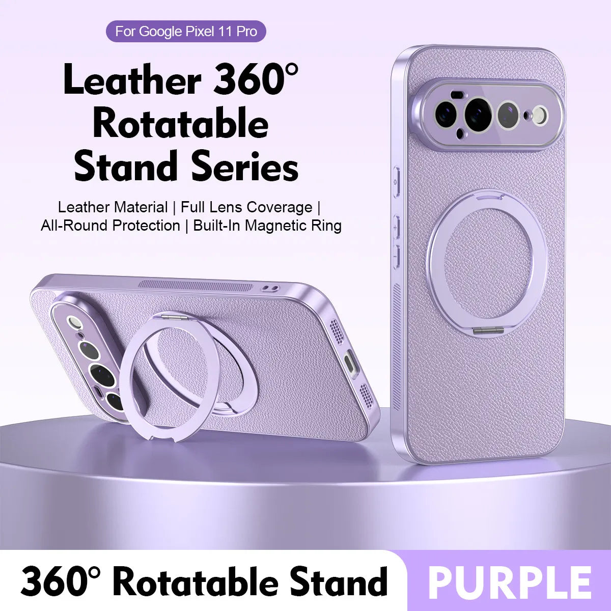 Luxury 360° Rotating Bracket Magnetic Case for Google Pixel 11 10 9 Pro XL 10A 9A 8A for Magsafe Full Lens Protection Back Cover