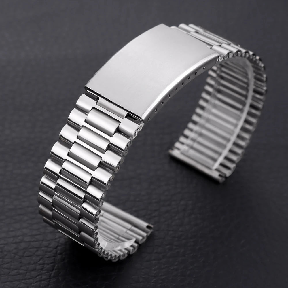 Universal Metal Watchstrap 18mm 20mm 22mm Business Wrist Strap for Smartwatch Stainless Steel Band Men Women Watch Accessoriess