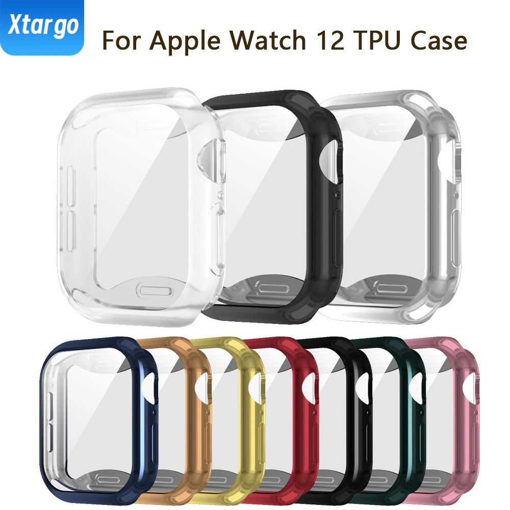 Protective Cover For Apple Watch 12 46mm 42mm Soft TPU Screen Protector Bumper Cover Case iWatch Series 12 42/46mm Accessories