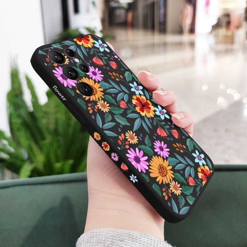 Showy Flowers Phone Case For Samsung Galaxy S25 S24 S23 S22 S21 S20 Ultra Plus FE Note 20 ultra 10 9 Plus Cover