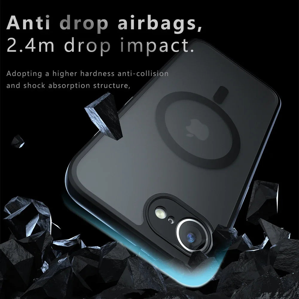 For iPhone 17E Magsafe Magnetic Wireless Charging Case For iPhone 16E iPhone16E SE 2025 5G Shockproof Matte Back Cover Coque