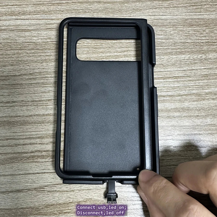 For Google Pixel Fold LED Case Silicone Glass Full Protect Luminous Shell Pixel Fold 5G Flash Phone Cover Full Fundas Coque