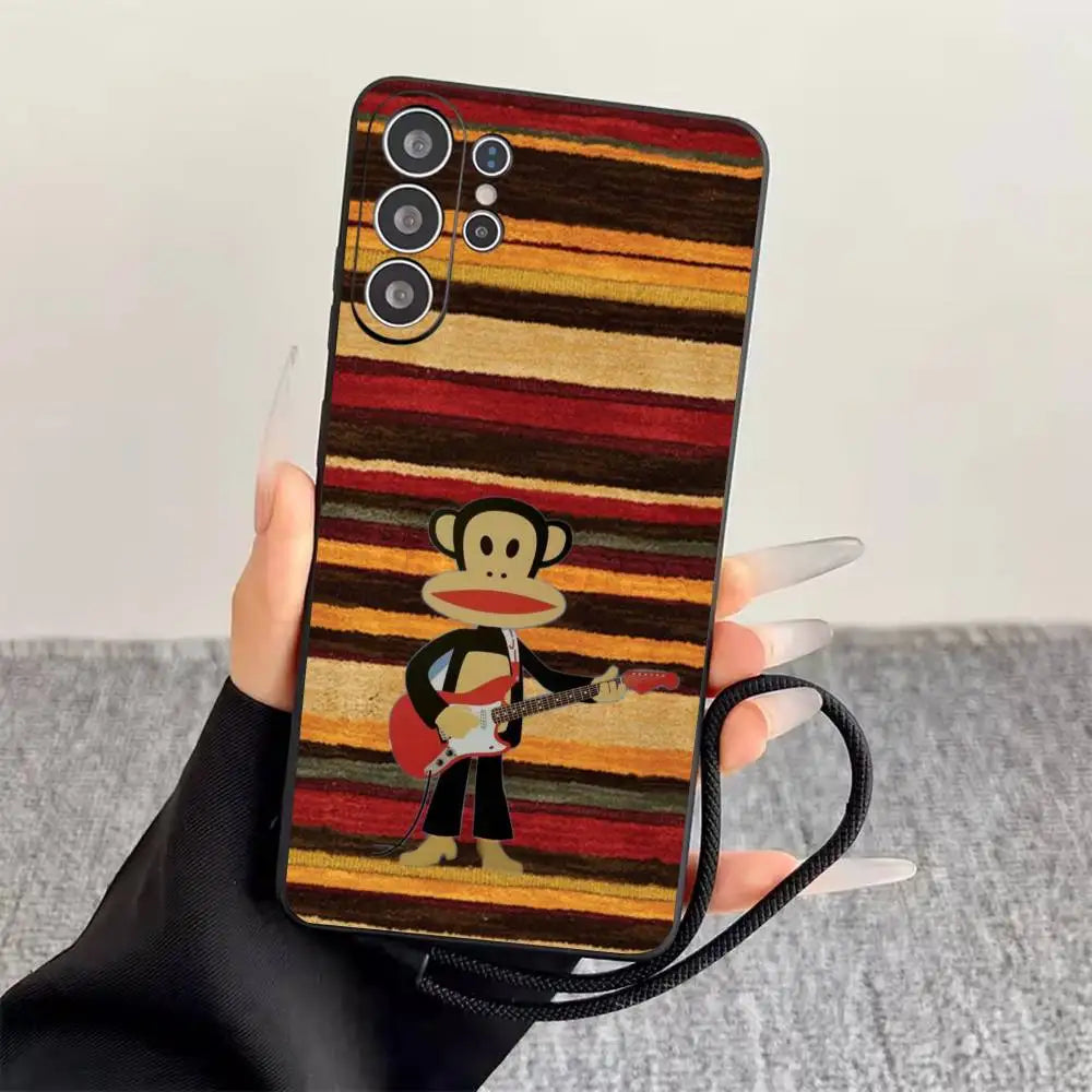 P-Paul Frank  Phone Case For Samsung S25,S24,S21,S22,S23,S30,Ultra,S20,Plus,Fe,Soft Silicone Black Cover