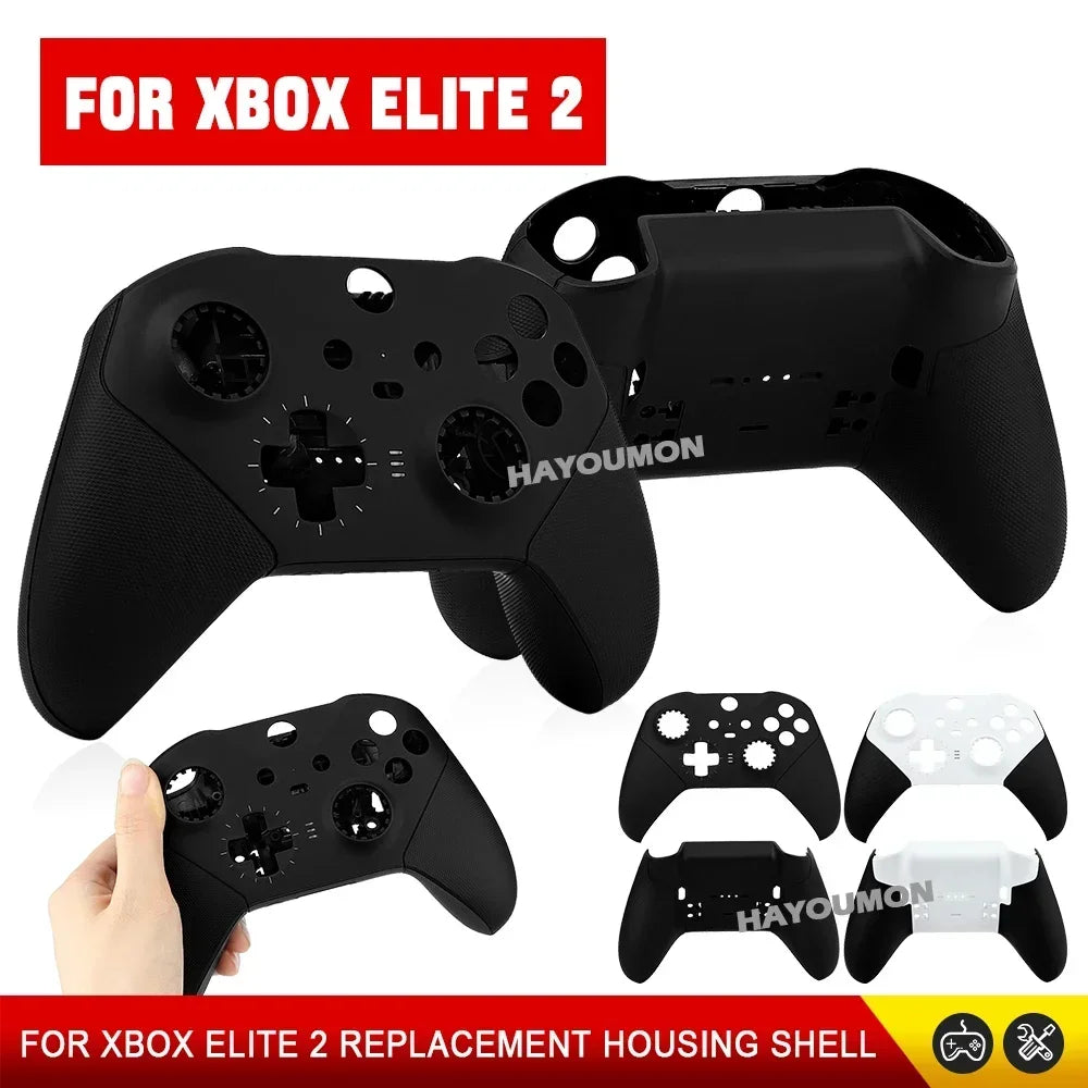 Front Back Full Housing Shell Faceplate Cover Replacement for Xbox Elite Series 2 Controller Shell Case Cover Black White