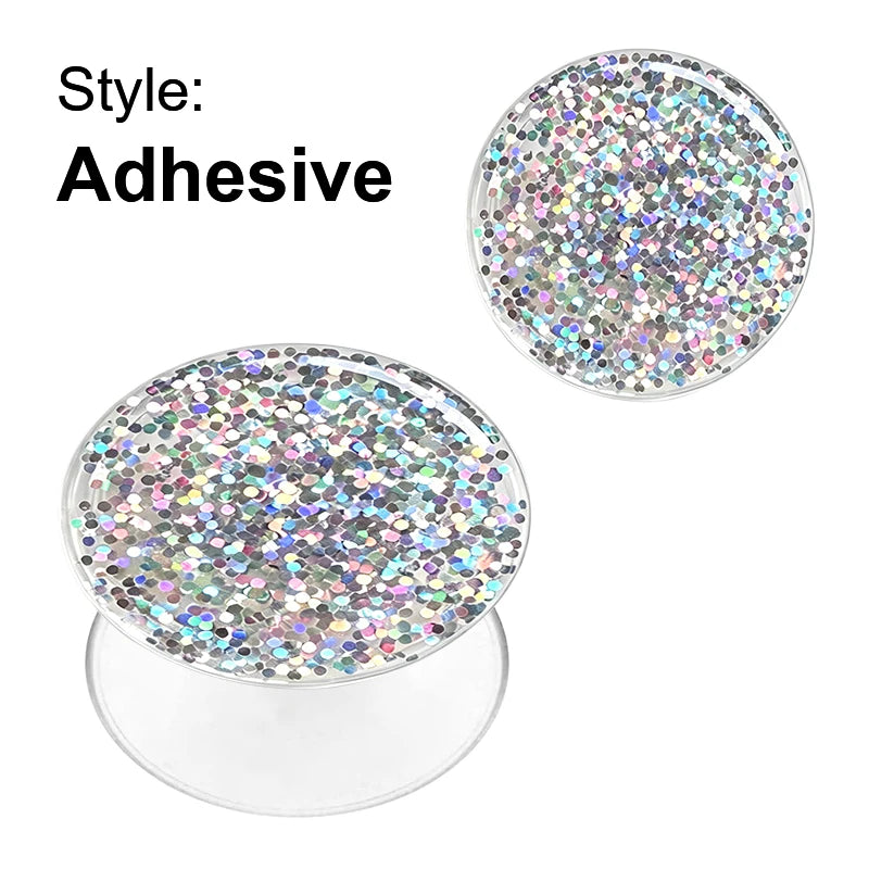 Glitter Phone Grip Socket Foldable Phone Holder Ring Holder With Adhesive for Iphone 17 16 15 14 13 Samsung Grip Tok Bracket