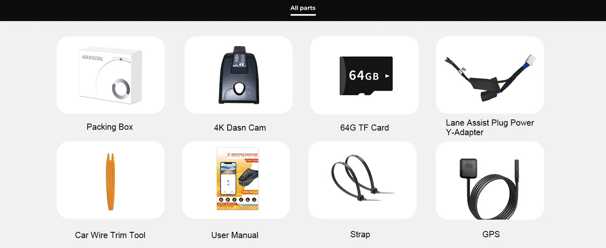 Mangoal Dedicated Dash Cam 4K for Toyota Corolla & Corolla Hybrid Dash Car Camera 2019-2026 GPS WiFi & App Night Vision