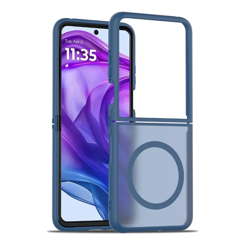 Luxury Matte Magnetic Charge Phone Case For Motorola Moto Razr 60 50 Ultra Razr + 2025 2024 2022 Skin Feel Shockproof Fold Cover