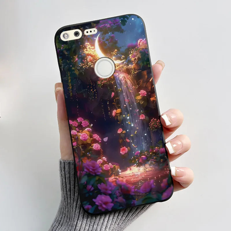Luxury Cute Love Rabbit Cartoon Funny Case For Google Pixel XL Pixel1 1 XL Black Silicone Soft Phone Case Protective Back Cover