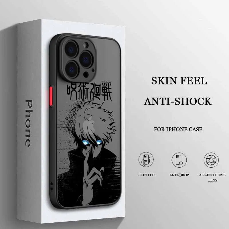 Jujutsu Kaisen Fantasy Anime Cover For iPhone 17 16E 16 15 14 13 12 Mini Pro Max Plus Frosted Translucent Soft Capa Phone Case