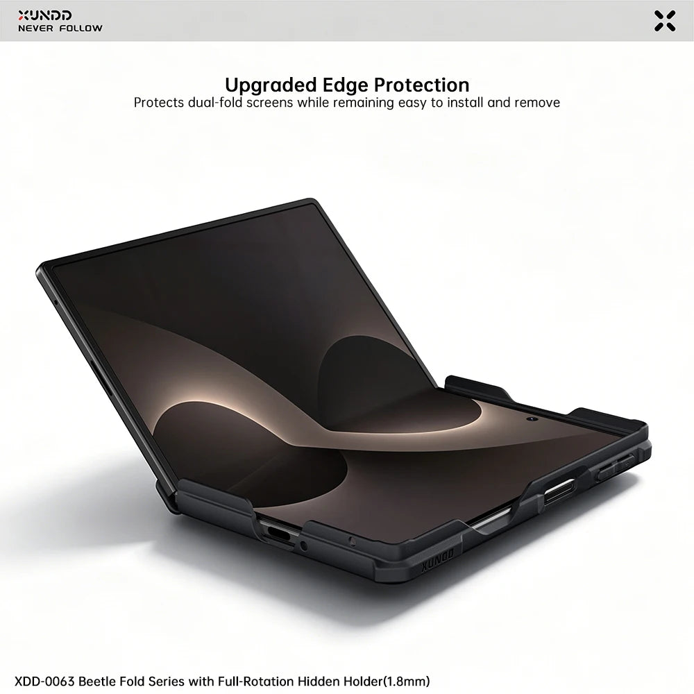 XUNDD For Samsung Galaxy Z Fold 8 Case Magnetic Kickstand Hinge Protection Clear Shockproof Cover Anti Drop Protective Shell