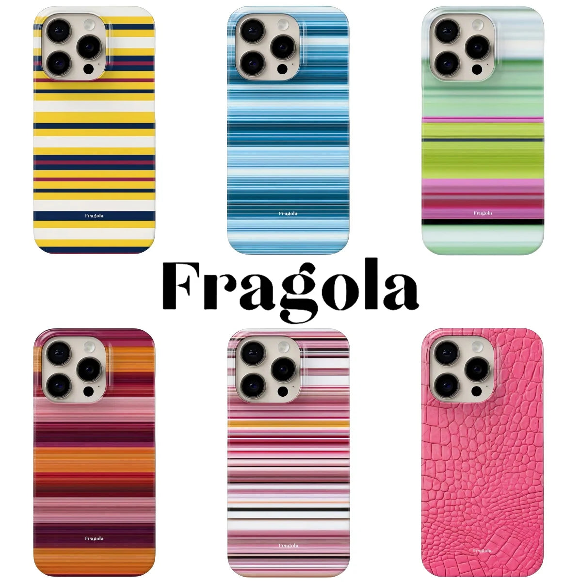 Fragola New Coloful Stripes Phone Case for iPhone 17 16 15 14 13 12 11 Air Pro Max X XS XR XSMax 7 8 Plus Glossy Film Hard PC