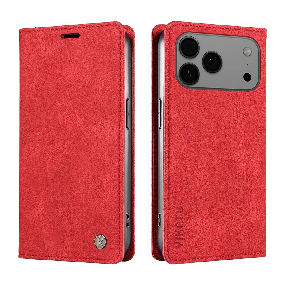 Magnetic Leather Flip Case For Apple Iphone 18 17 17E 17Air Pro Max Promax 18Promax 17Promax 18Pro 17Pro Wallet Card Slots Cover