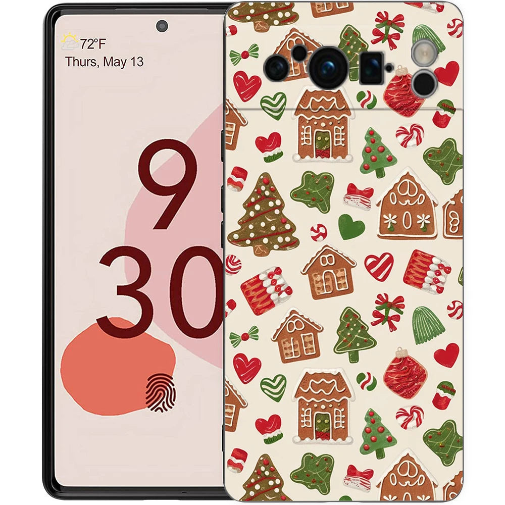 For Google Pixel 10 Pro Phone Case Pixel 9 Pro XL TPU Case Pixel 8 Pro 9A 8A 7A 7 6A 6 Pro Soft Cover Cartoon Christmas