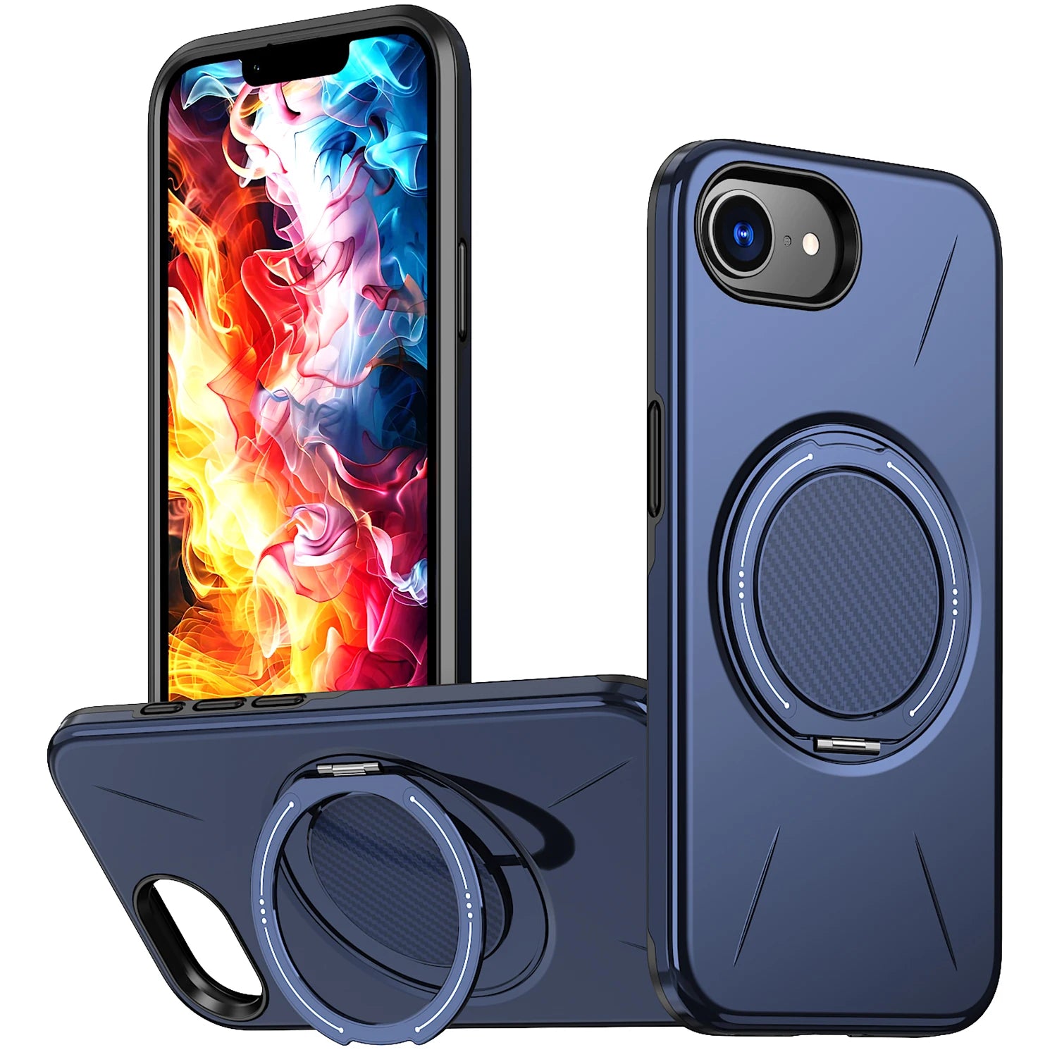 360° Rotating Magnetic Stand Holder Phone Case for iPhone 17E 16E Magsafe Shockproof Bracket Covers Funda