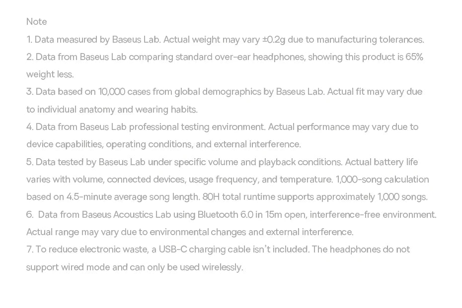 Baseus BH1 Air Wireless Headphones Bluetooth 6.0 ENC Noise Cancellation Lightweight 90g Over Ear Headset 80H Earphone