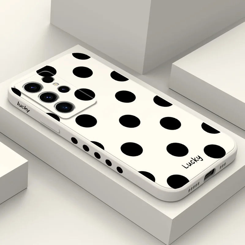 French Polka Dots Phone Case For Samsung Galaxy S25 S24 S23 S22 S21 S20 S10 S10E Ultra Plus FE Note 20 Ultra Plus Cover
