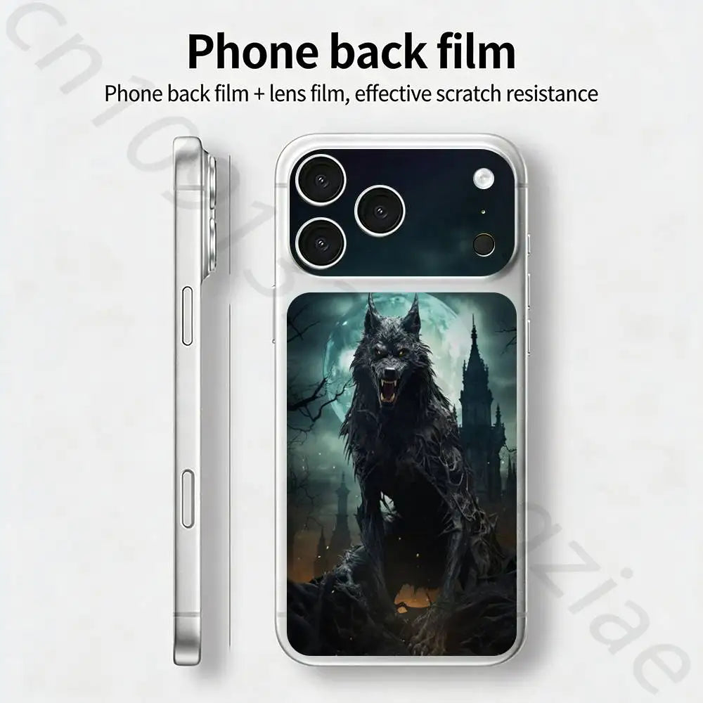 The Wolf For iPhone 17 pro Max /17 pro Full Cover Decal Skin Wrap 3D Colorful Rear Protective Sticker Film