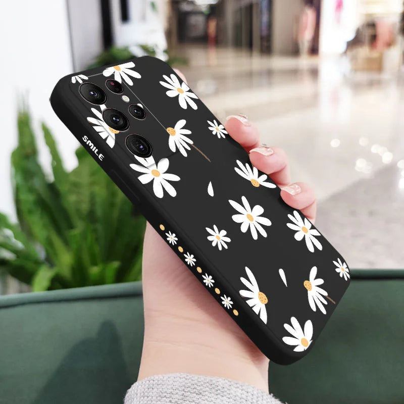 Plain Daisies Phone Case For Samsung Galaxy S25 S24 S23 S22 S21 S20 S10 S10E Ultra Plus FE Note 20 Ultra Plus Cover