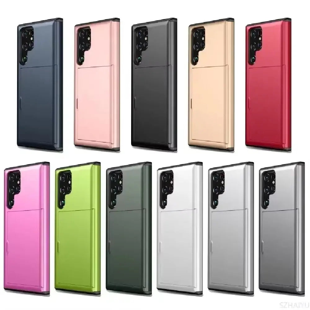 Case For Samsung Galaxy S25 Edge S24 S23 S21 FE S22 S26 Ultra Plus A57 A37 A55 A16 A36 A56 5G With Card Holder Shockproof Cover