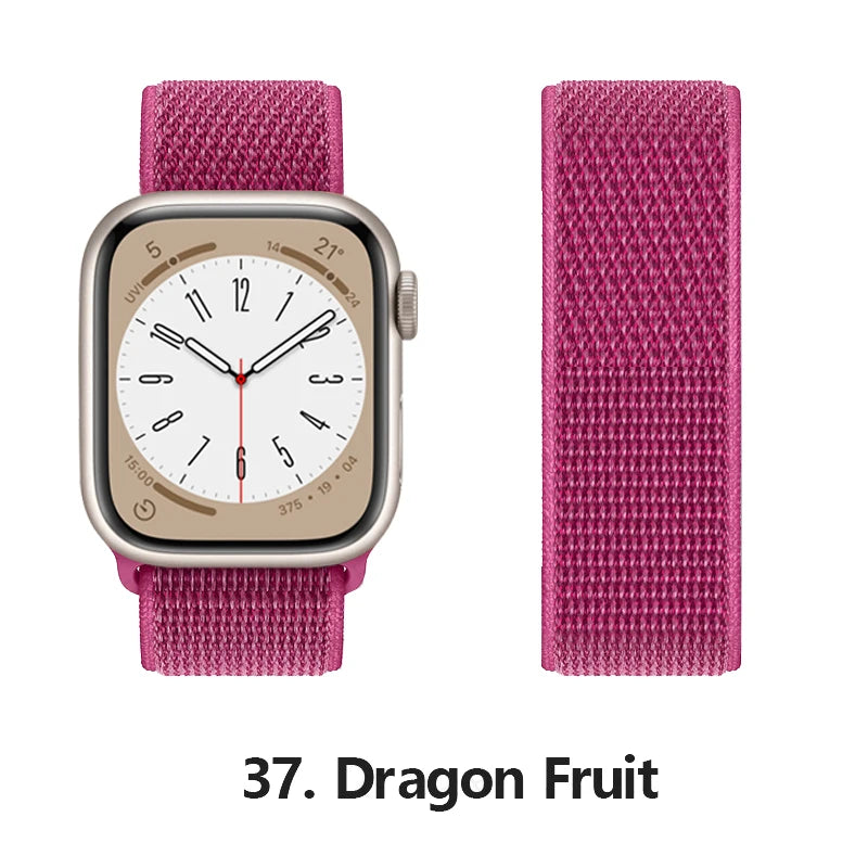 Nylon loop Correa For Apple Watch Bands 45mm 44mm 46mm 40mm 49mm 41mm 42mm Bracelet iWatch Series 12 11 Se 7 8 9 10 ultra 3 4