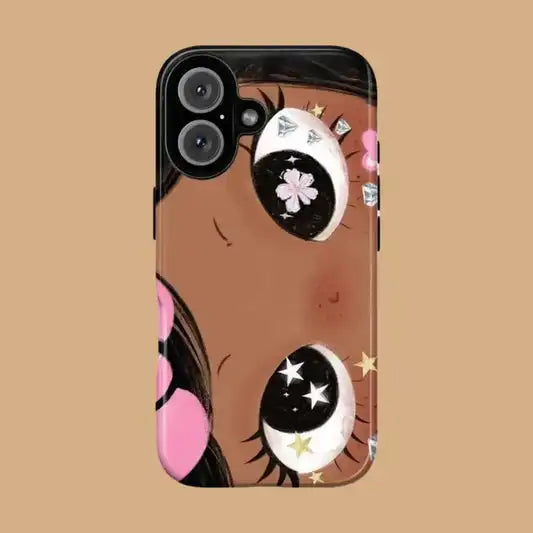 Clmj BIG EYES COMIC GIRL Phone Case for iPhone 17 16e 16 15 14 13 12 11 X XS XR XSMAX Air Pro Max Plus Luxury Double-layer Cover