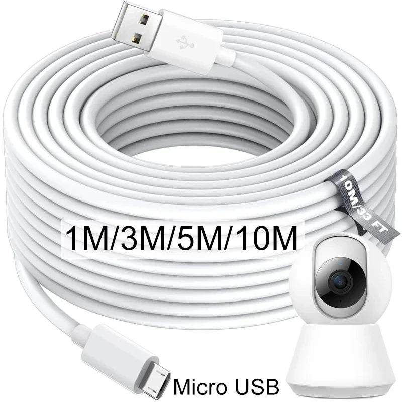 1m/5m/8m/10m/ Micro USB Extension Fast Charging Cable For Xiaomi Camera Android Smart Phone USB Extended Charging Cord