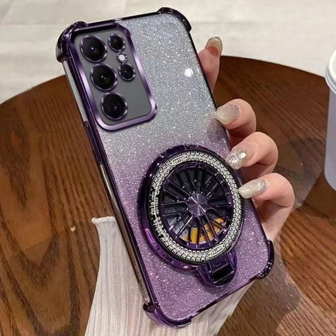 For Google Pixel 10 9 9A 9 10 Pro XL 10A 7 7A 8 8A Glitter Plating Bracket For Magsafe Case Magnetic Gyro Holder Stand Cover