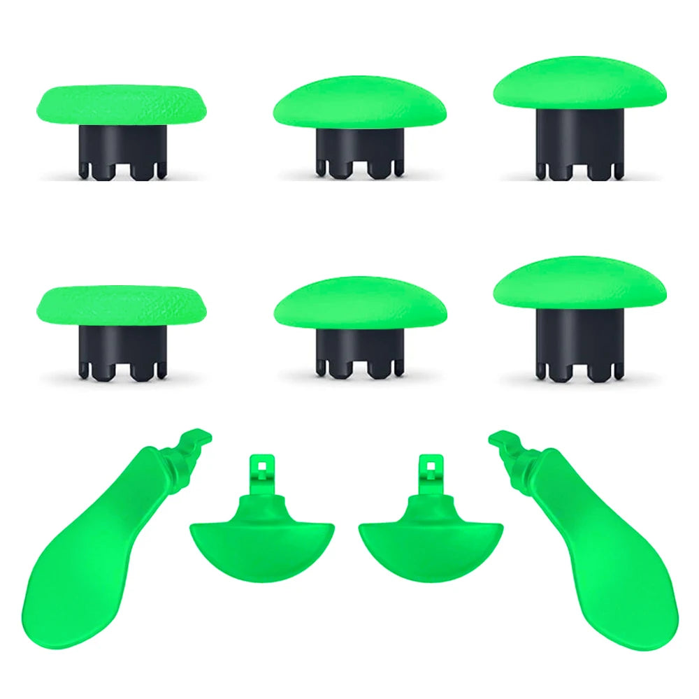 Replacement Thumbsticks Joysticks Cap For PS5 Edge Dualsense Controller and 4 Paddles Green Color