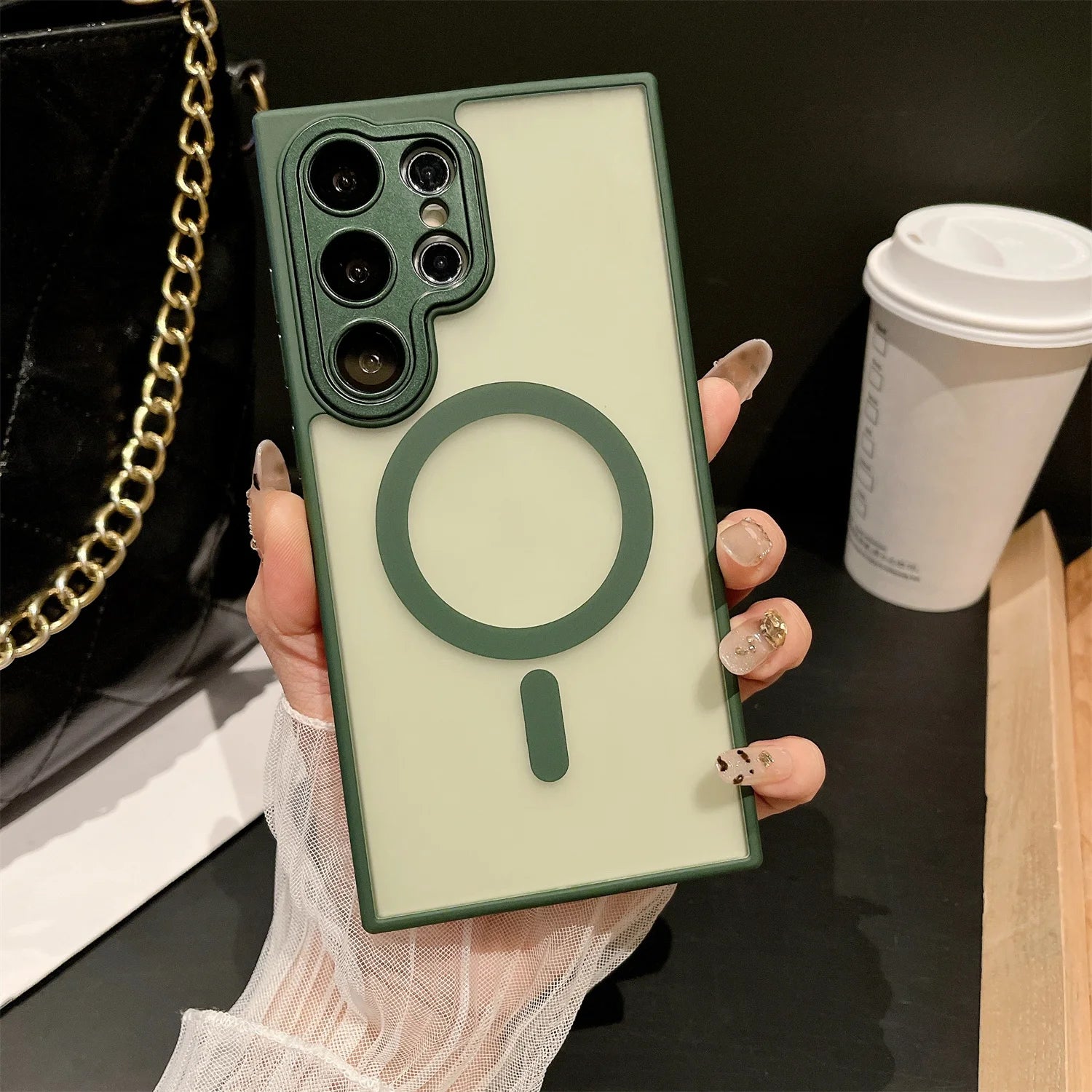 Matte Armor Translucent Magnetic Case for Samsung Galaxy S26 Ultra S26PLus S26 for Magsafe Wireless Charge Shockproof Cover