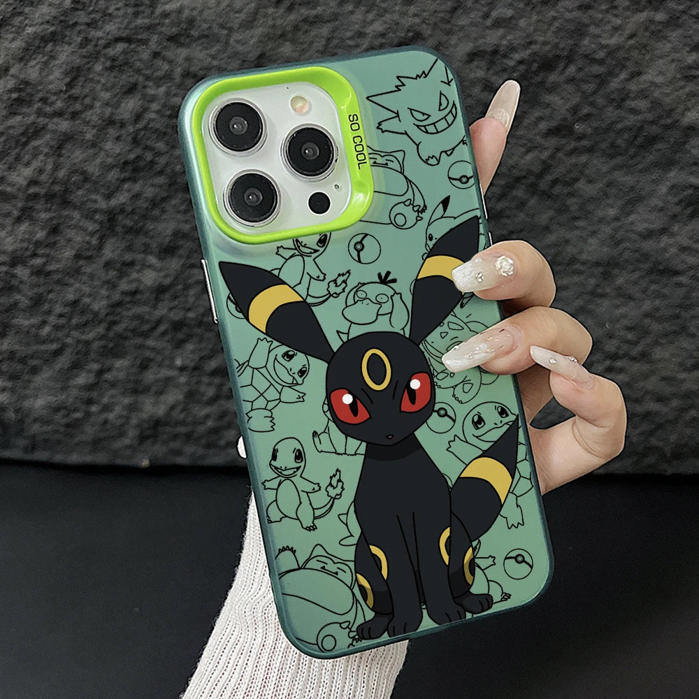 Cartoon Pokemons Umbreons Phone Case for Samsung Galaxy S26 S25 Edge S24 S23 S22 S21 FE S20 Ultra Plus 5G Silver Hard Cover