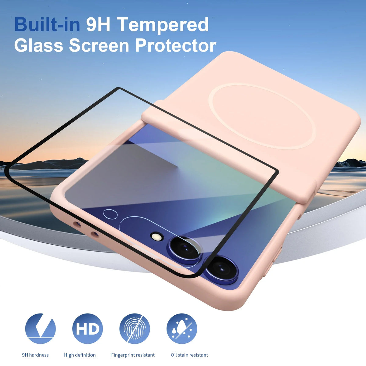 Hinge Protective Magnetic for Samsung Z Flip 8 7 FE 6 5 4 3 with Tempered Protective Film Phone Case for Samsung Galaxy Z Flip 8