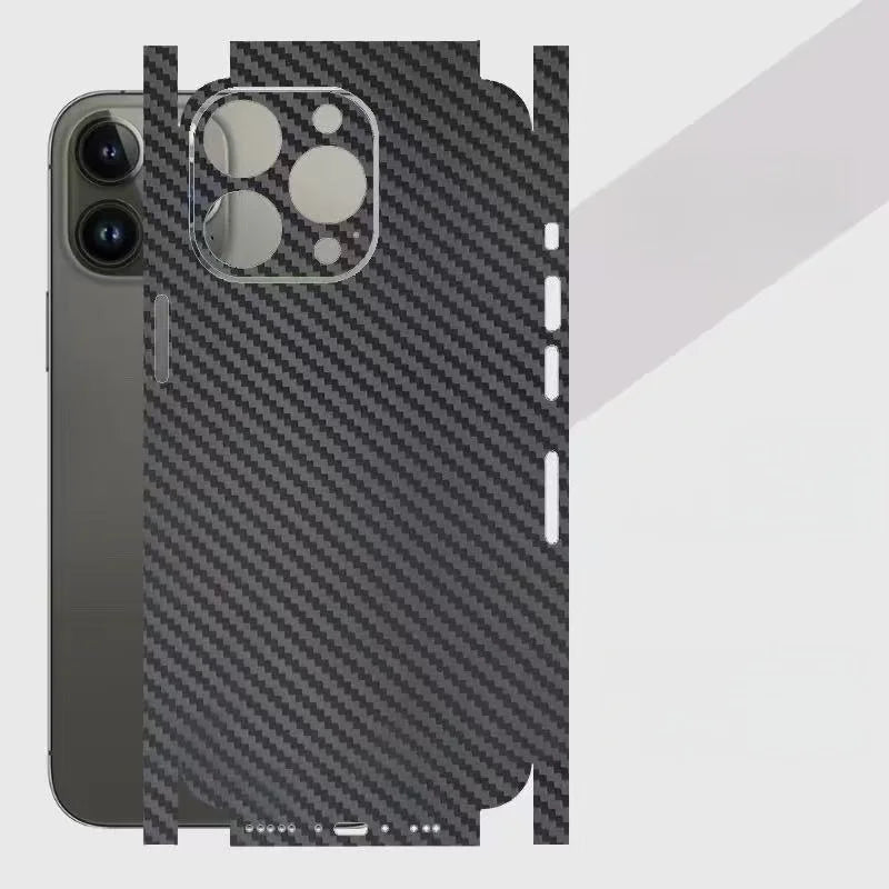 2PCS/LOT Carbon Skin Sticker For iPhone 17 16 15 14 13 Pro Max Mini Plus Back Cover Stickers Protection Film