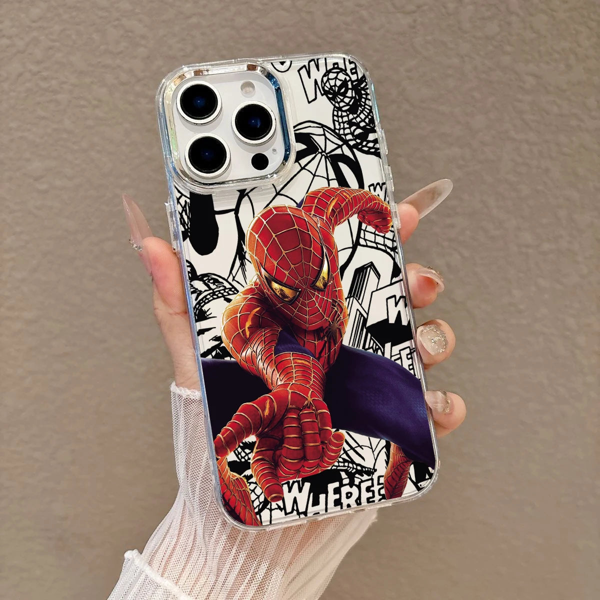 Anime Spiders-Man Phone Case For iPhone 17e 17 16e 16 15 14 13 12 11 mini Pro Max X XR XSMAX 8 Air Plus Transparent Soft Cover